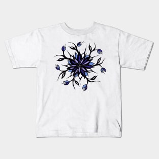 Weird Kaleidoscope Flower Mandala With Teeth Kids T-Shirt